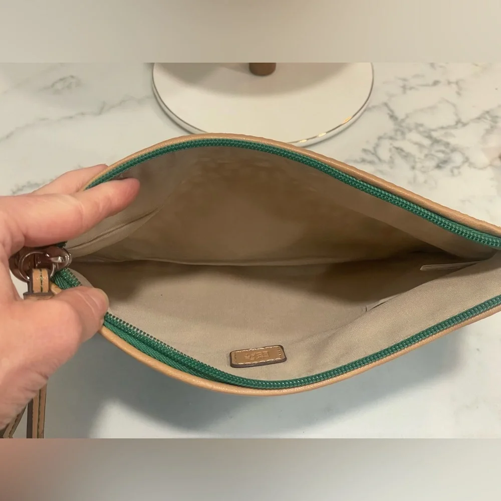 LOFT Floral Cut Out‎ Wristlet, Multicolored Leather Clutch